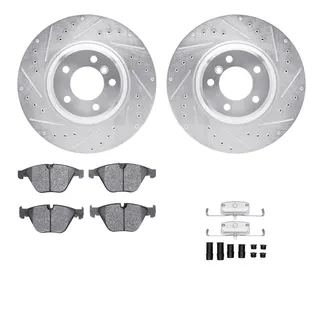 R1 Concepts WGSH1-31070 eLINE Rotor - Drilled & Slotted - Silver W/ Performance Pads